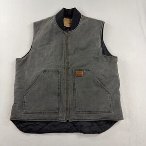 Powder River Outfitters Vest Canvas Quilted Lined Western Workwear Men Large